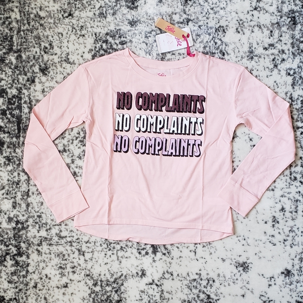 Justice High Low Hem No Complaints Girls Graphic Tee Size 10